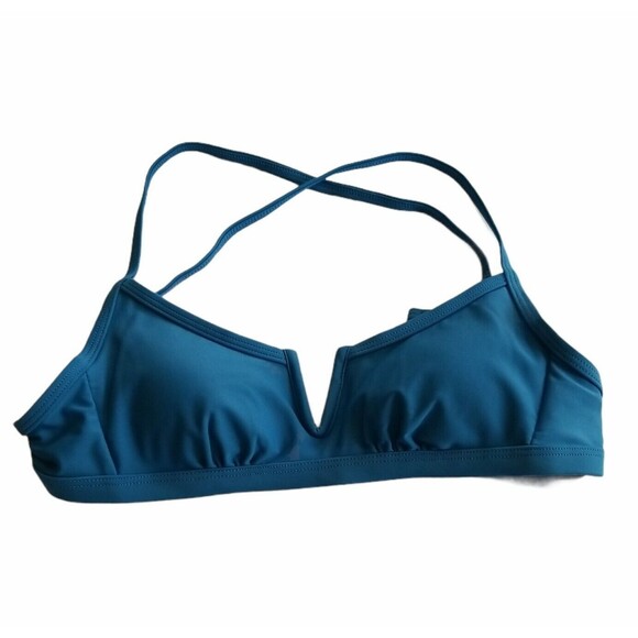 Xhilaration Juniors Bikini Top Size XS Blue V-Wire Bralette Bathing Suit Swim - Picture 1 of 7